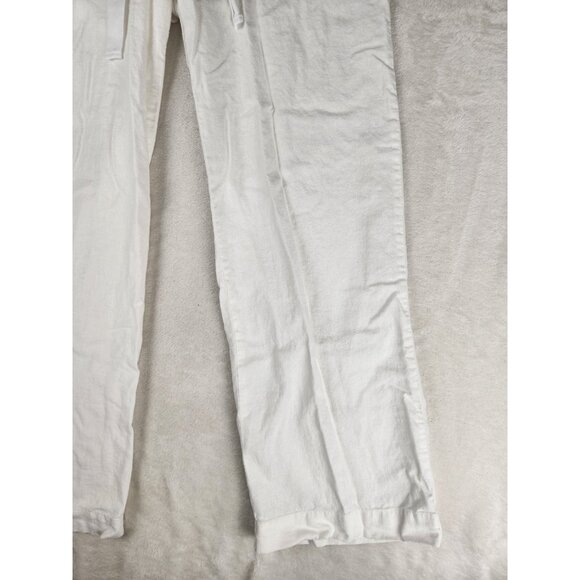 Calvin Klein Pants Women 10 Linen White Pockets Beach Vacation Coastal Lagenlook - Picture 4 of 16
